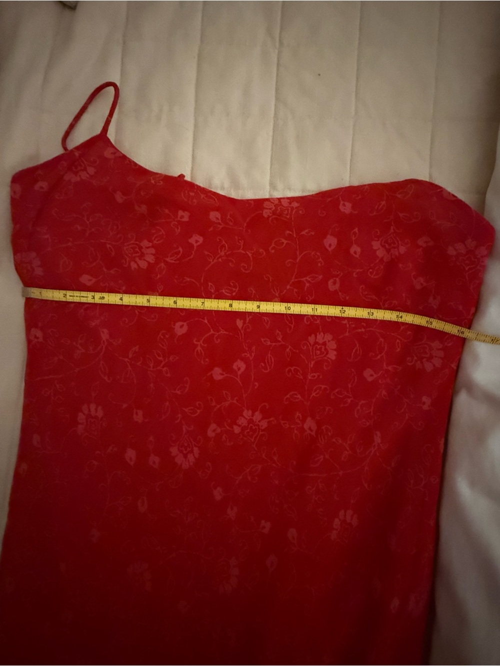 Vintage Ann Taylor Red Floral Slip Dress with Spaghetti Straps - Picture 4 of 5